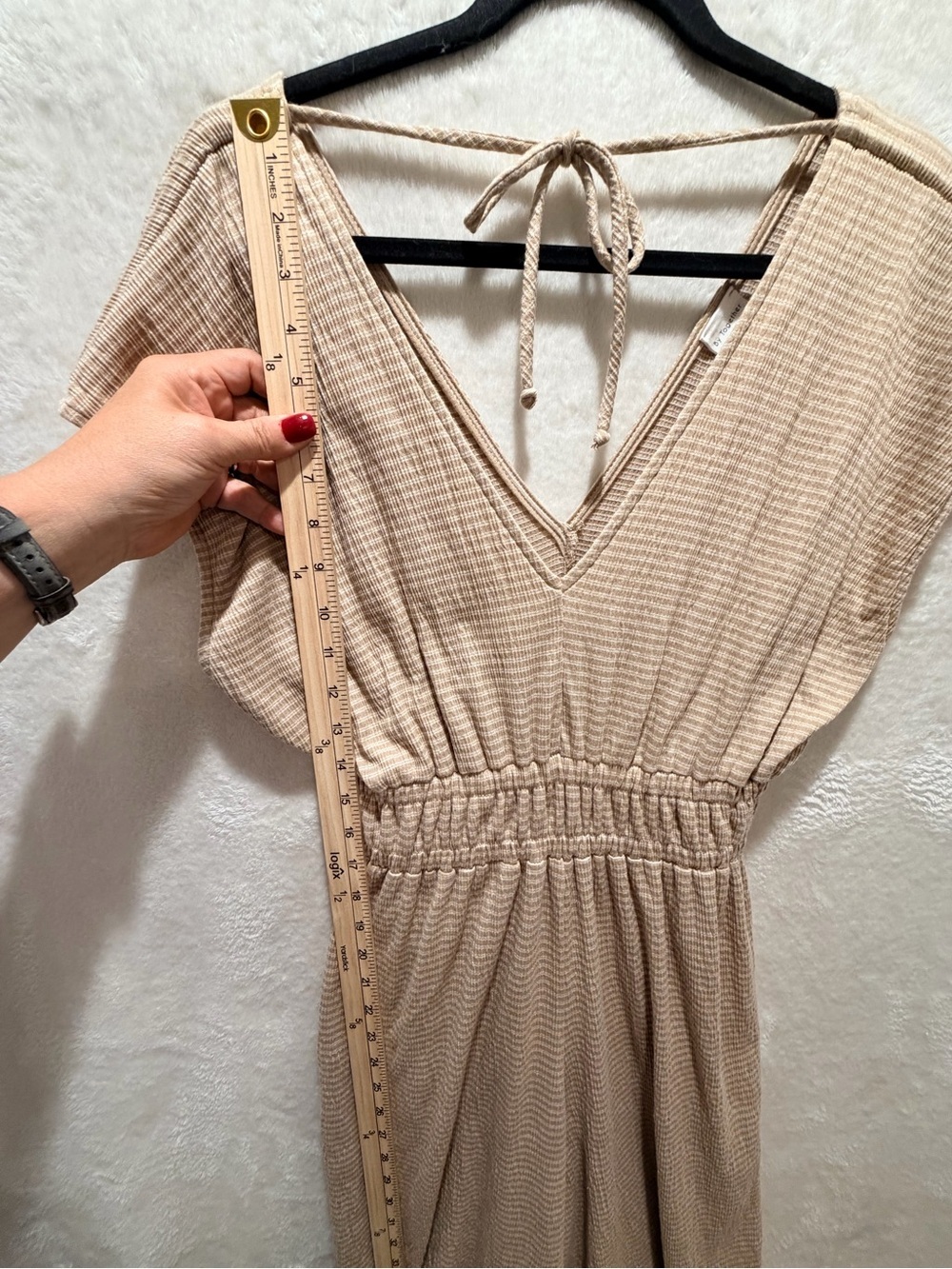 By Together Taupe Wide Leg Jumpsuit Pockets Made USA Small - Picture 8 of 15
